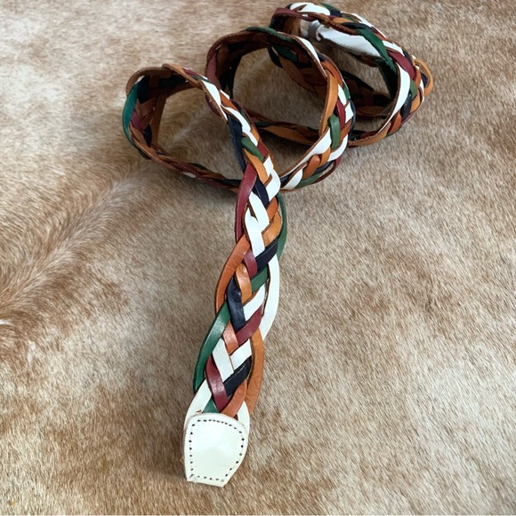 Vintage colorful braided leather belt - Picture 8 of 8